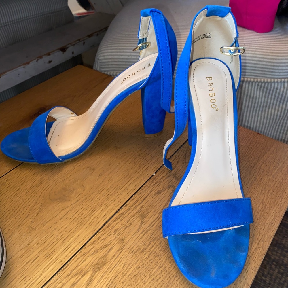 Bamboo Blue Strappy Heels
